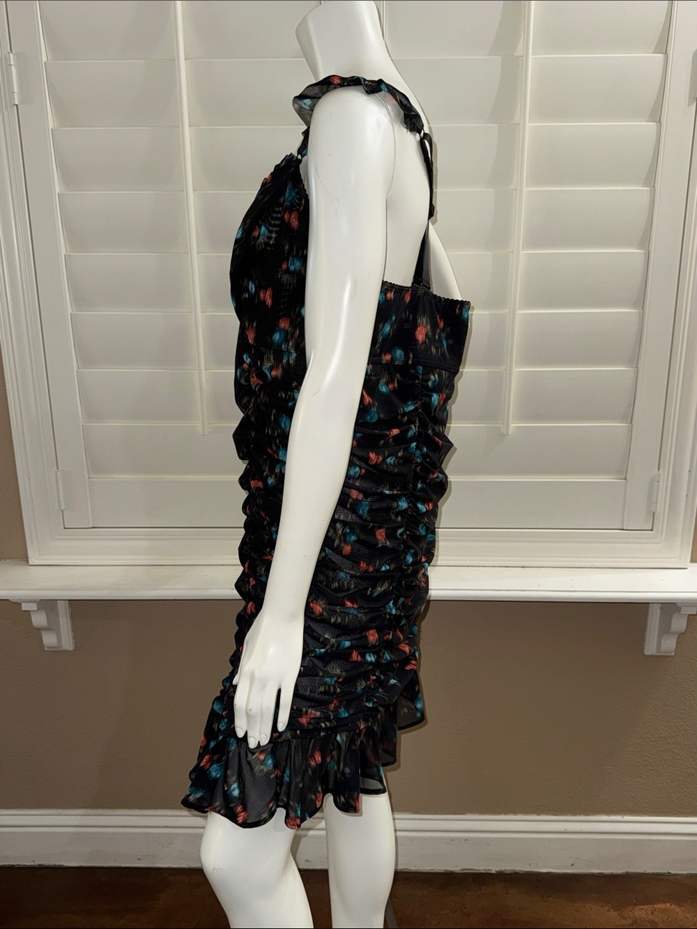 Torrid Ruched Mesh Ruffle Chemise Sweet Ikat - Picture 6 of 12
